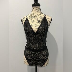 Savage X Fenty Deep Plunge Cut Out Lace Body Suit